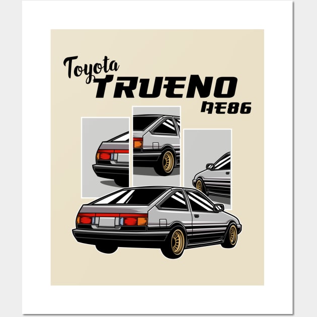 Toyota Trueno AE 86 Wall Art by mirailecs